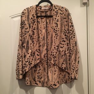 Flowy Animal Print Cardigan